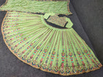 Trending green color designer mirror work lehenga choli buy now - Joshindia