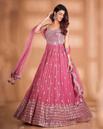 Pink color fancy designer gown for wedding functions - Joshindia
