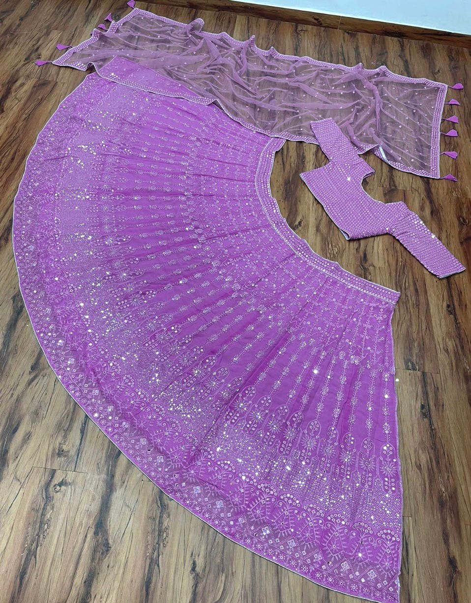 Trending Lilac Color Latest Designer Lehenga Choli For Great Looks - Joshindia