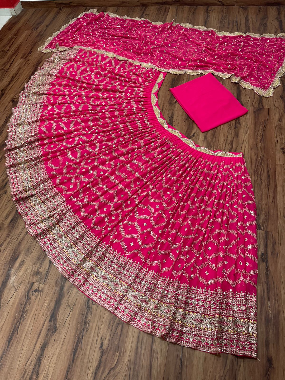 Latest pink colordesigner lehenga choli at affordable price - Joshindia