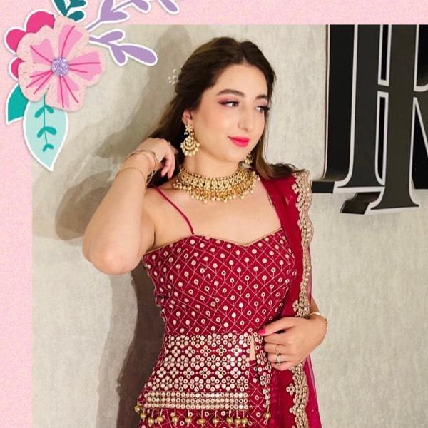 Beautiful dark pink peplum style designer outfits buy now - Joshindia