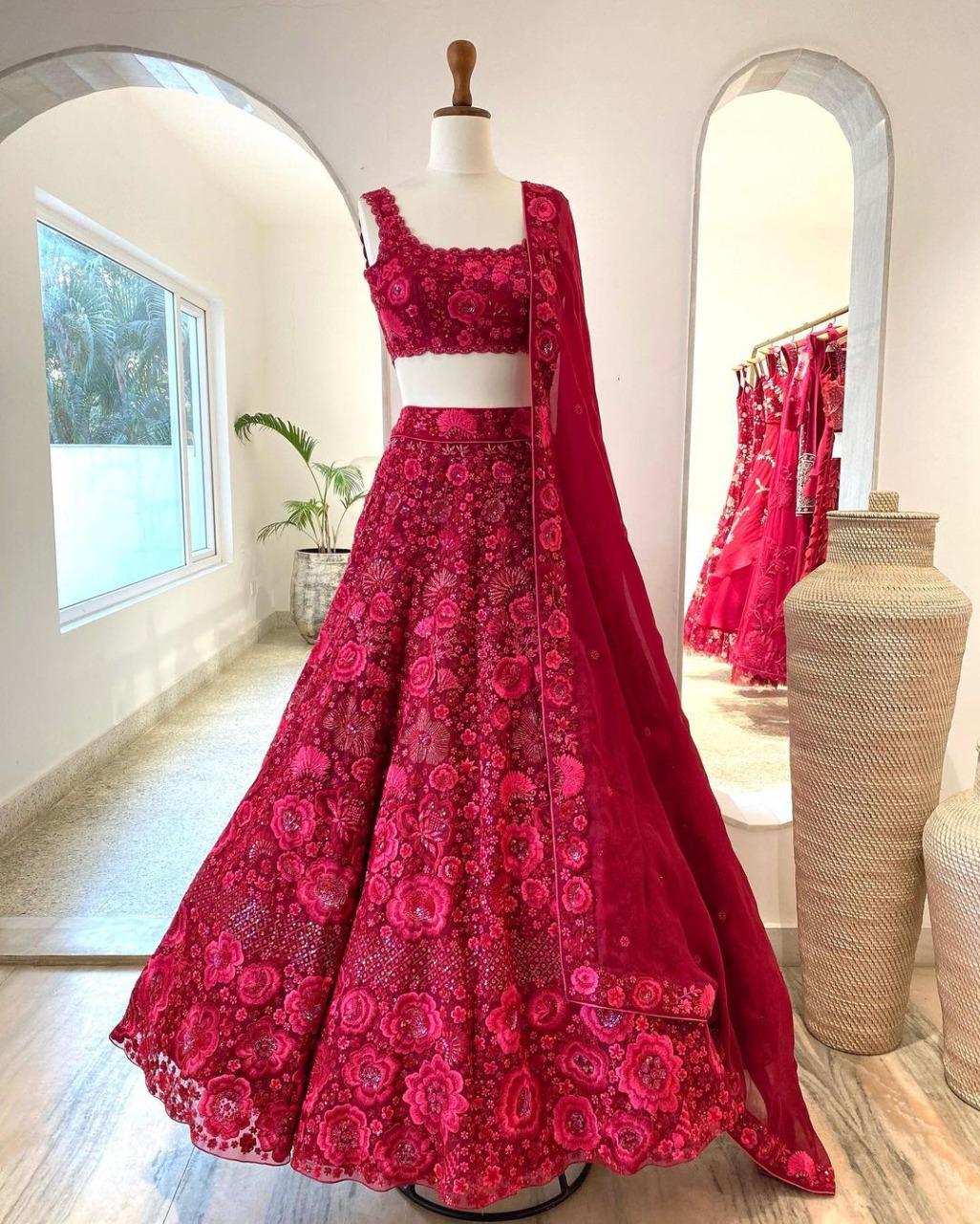 Buy Trendy Red Lehenga Choli Online in India - Joshindia