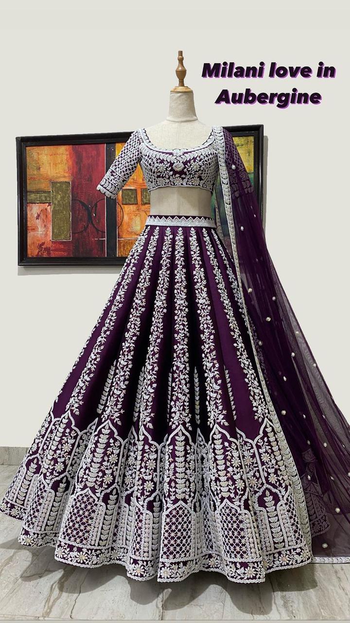Buy Latest Purple Color Lehenga Choli Online - Joshindia