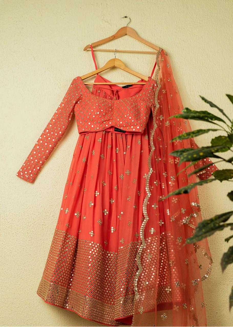 Buy Orange Lehenga Choli Online in India - Joshindia