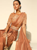 Trendy Orange color designer saree at affordable rate - Joshindia