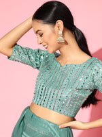 Trendy Viridian Green color designer saree at affordable rate - Joshindia