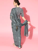 Trendy Grey color designer saree at affordable rate - Joshindia