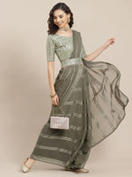 Trendy Mehendi Green color designer saree at affordable rate - Joshindia