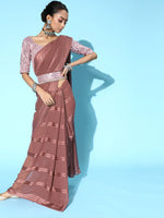 Trendy Rose Pink color designer saree at affordable rate - Joshindia