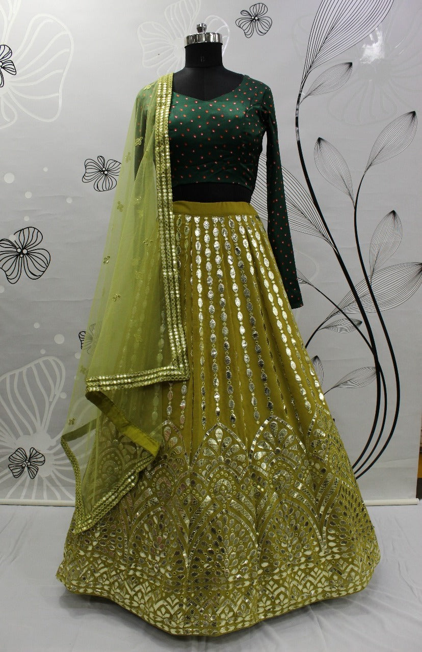 Floracance Green color Georgette designer lehenga choli - Joshindia