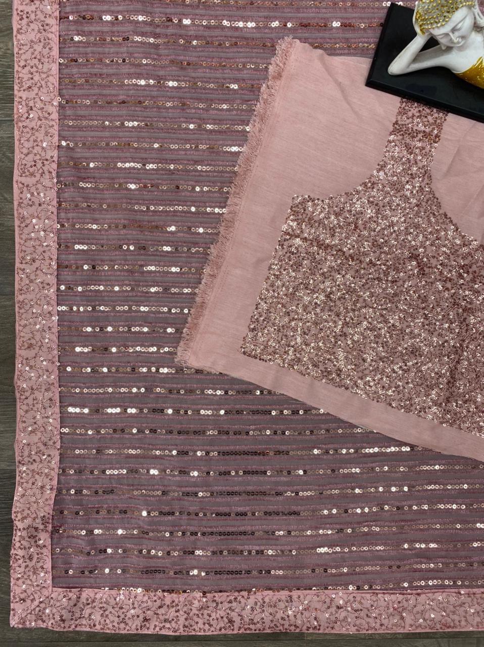 Beautiful sequence saree for partywear look At Affordable Price - Joshindia