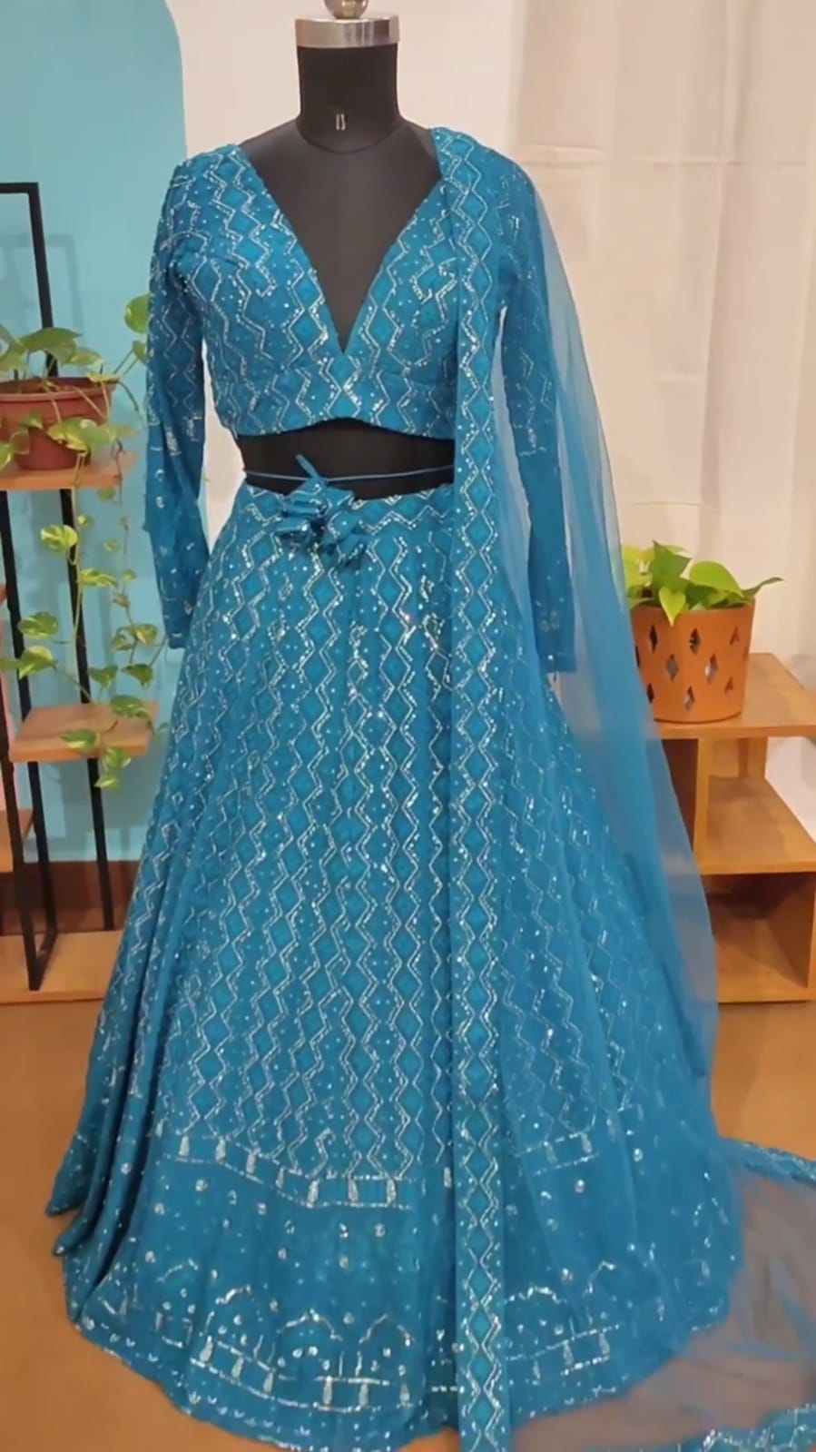 Blue color trending designer lehenga choli buy now - Joshindia