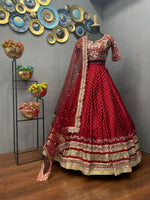 Maroon Color Jacquard Silk Lehenga Choli Buy Now - Joshindia
