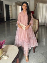 Peach color designer kurta set buy online - Joshindia