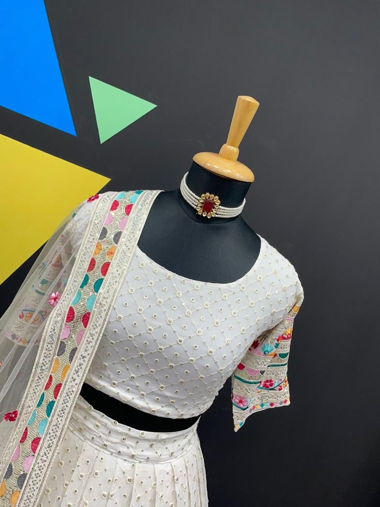 New Designer Lehenga CholiIn White Color Buy Now - Joshindia