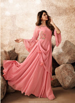 Peach Color Designer Georgette Gown - Joshindia