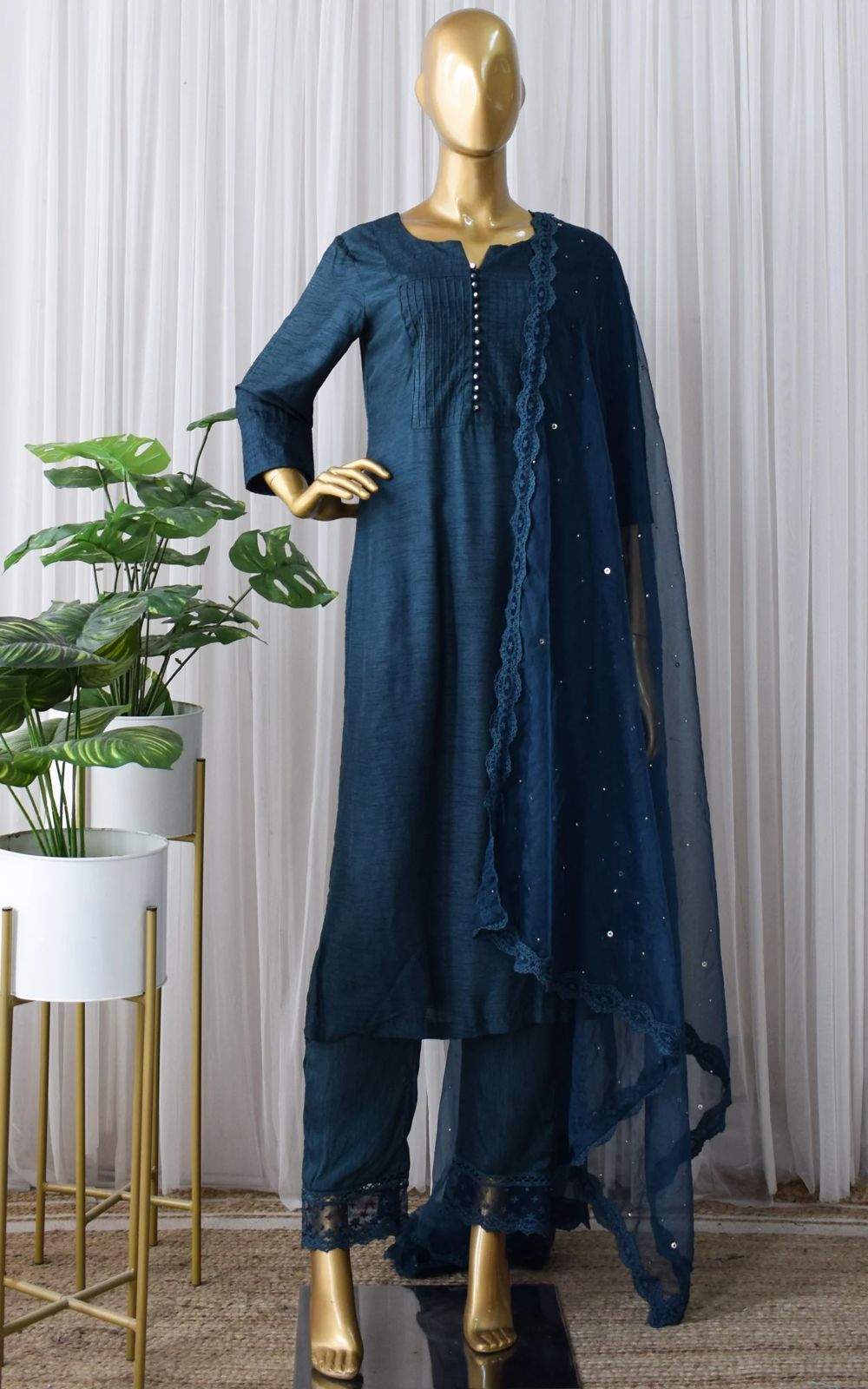 WomenEmbroidered Kurta with Trousers & Dupatta - Joshindia