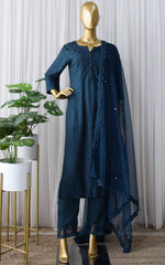 WomenEmbroidered Kurta with Trousers & Dupatta - Joshindia