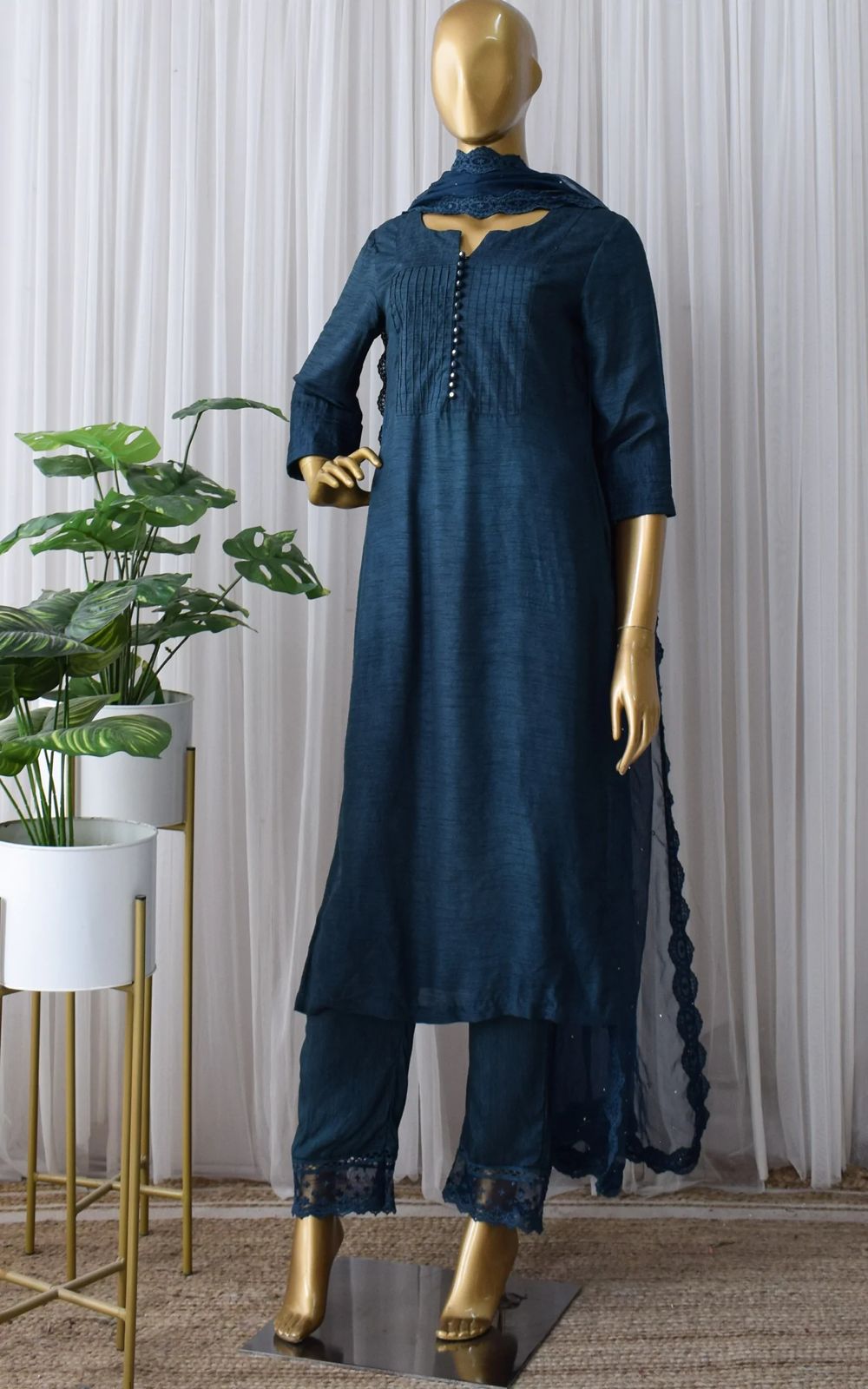 WomenEmbroidered Kurta with Trousers & Dupatta - Joshindia