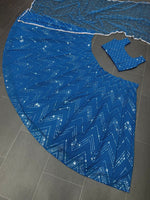 Blue Color Mirror Work Lehenga Choli - Joshindia