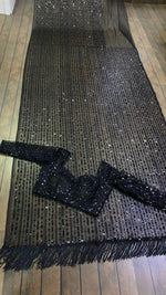 Black Heavy Designer Saree With Sequence and thread work - Joshindia