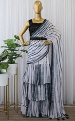 Black Ready to wear Saree - Joshindia
