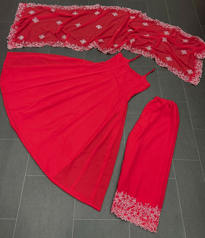 Red Color Heavy Designer Salwar Suit Buy Now