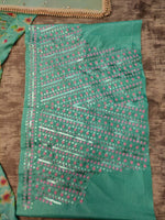 sky color designer ruffle lehenga choli - Joshindia