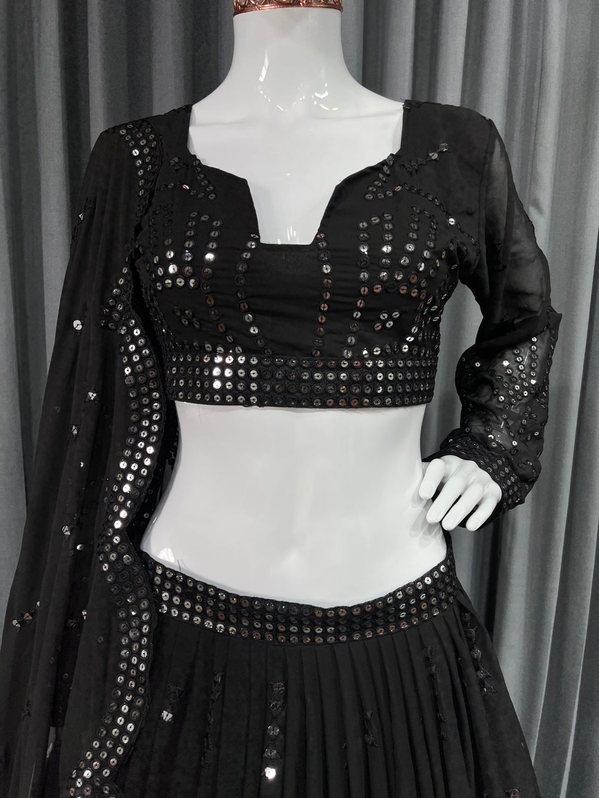 Latest black Color Sequence Designer lehenga Choli Collection - Joshindia