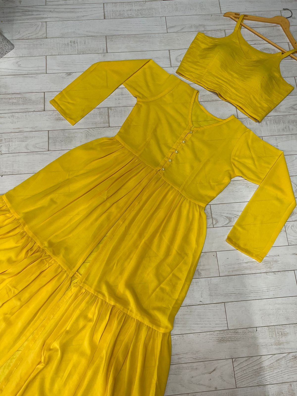 Beautiful Printed Cotton Fabric gown With Heavy Manual - Joshindia