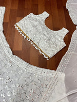 Trending White Mirror Work Lehenga Choli For Wedding - Joshindia