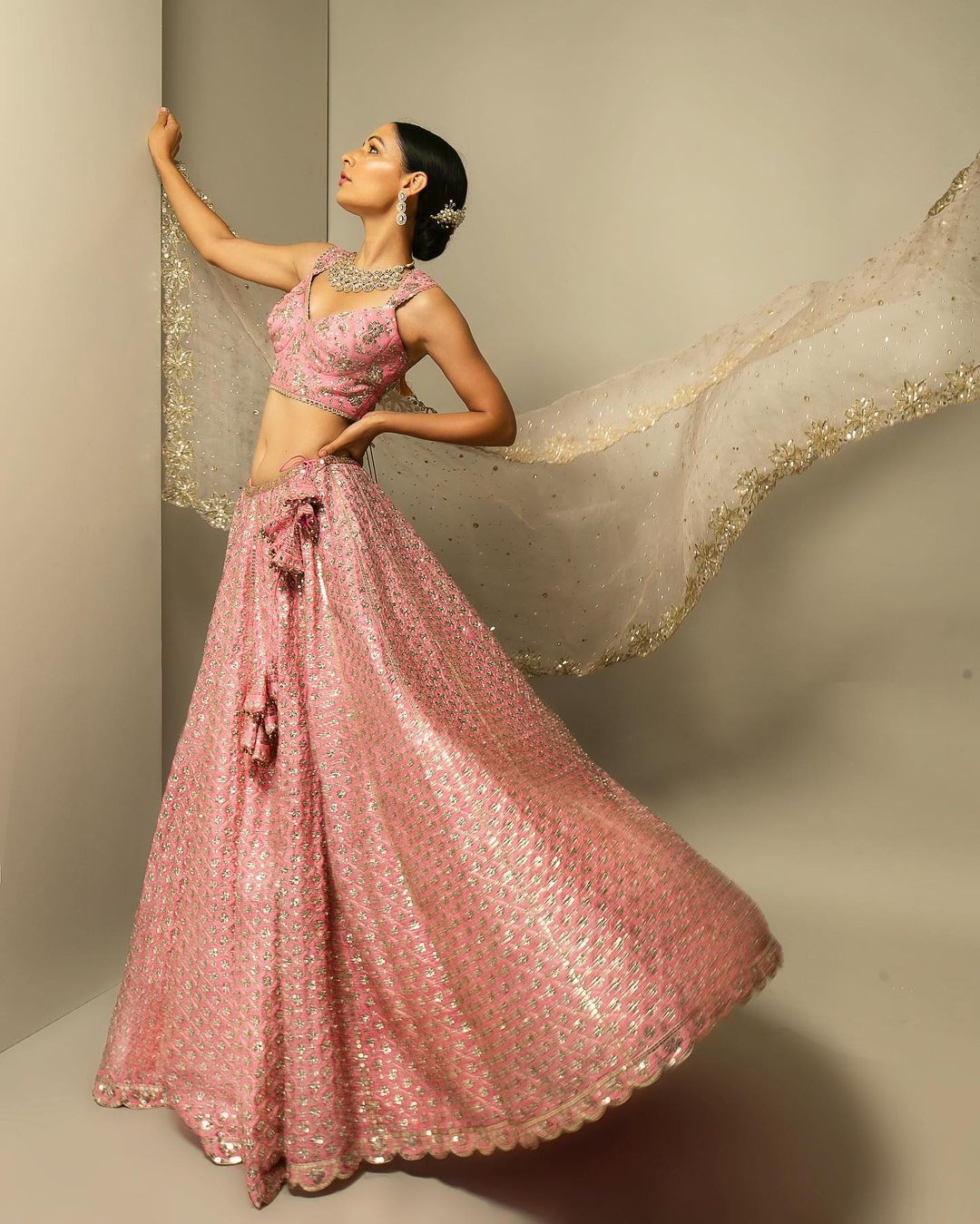 Buy Navratri Baby Pink Lehenga Online In India - Joshindia - Joshindia