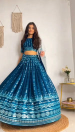 Beautiful Sky Blue designer Lehenga Choli For great looks - Joshindia