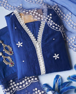 buy blue and white cotton kurti online - Joshindia