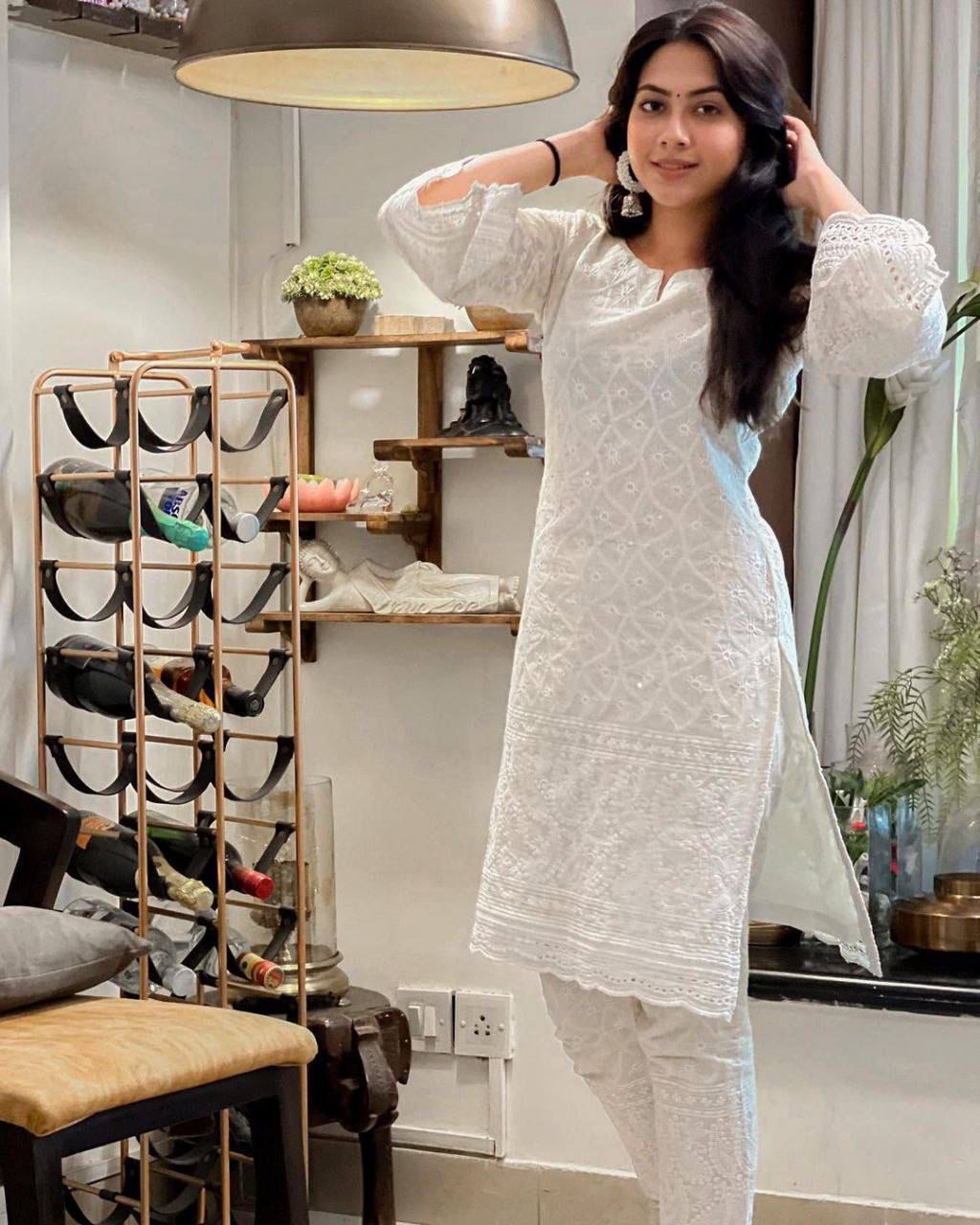 Beautiful Cotton Chikankari dress At Affordable Price - Joshindia