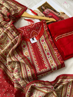 Buy Red color lucknowi style kurta set for stylish look - Joshindia