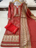 Buy Red color lucknowi style kurta set for stylish look - Joshindia