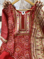 Buy Red color lucknowi style kurta set for stylish look - Joshindia