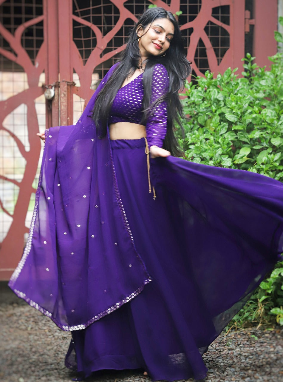 Buy Purple Lehenga online in India At Affordable Rate - Joshindia