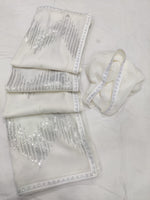 Beautiful White color bollywood sequin saree - Joshindia