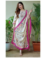 Beautiful White Color Cotton Kurta Set - Joshindia