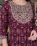 Trendy Marun color lucknowi style kurta set for stylish look - Joshindia
