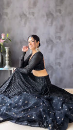 Trending black color designer lehenga choli for stylish look buy now - Joshindia