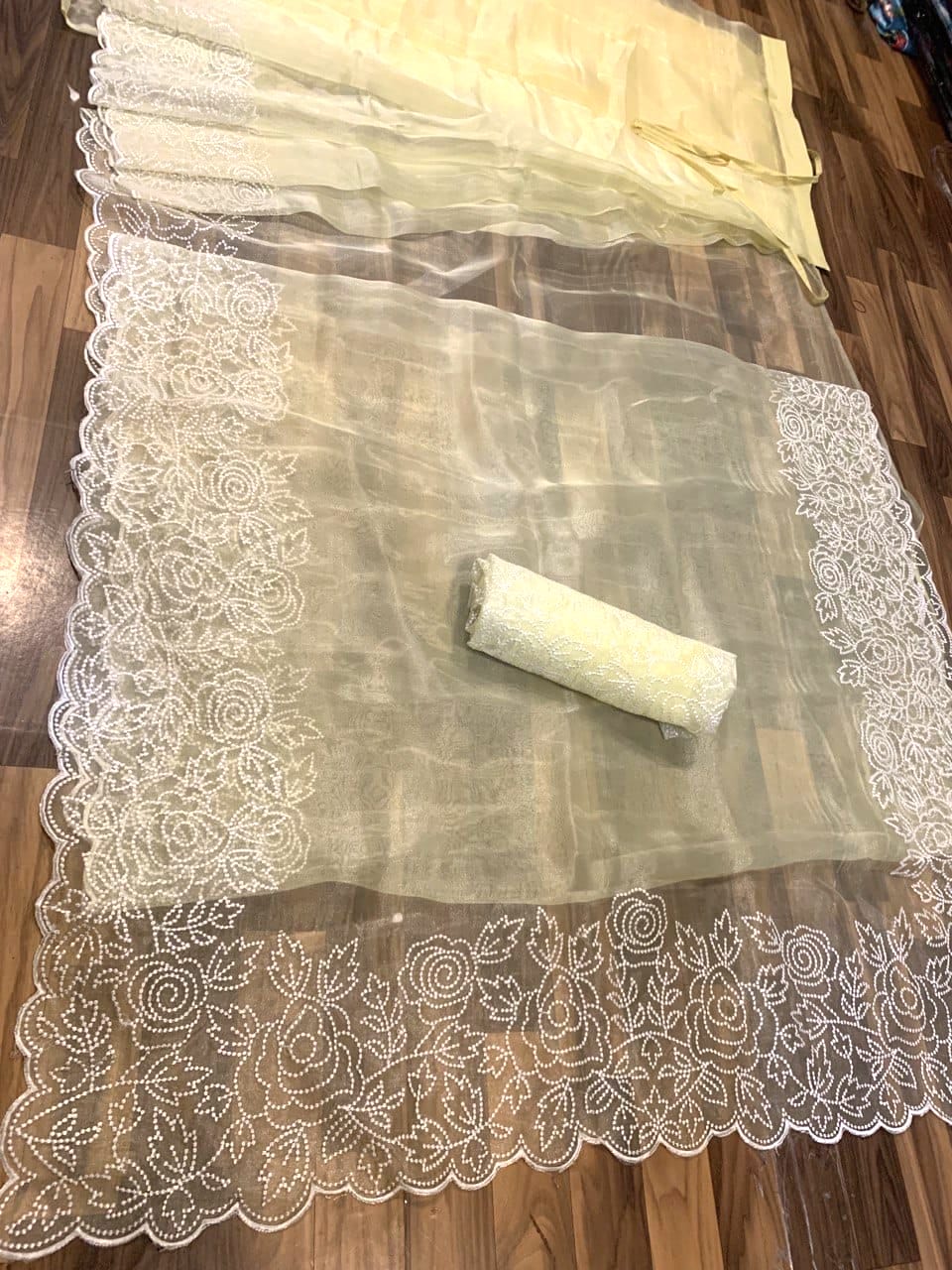 Heavy Pista Green color Ready To Wear Saree - Joshindia