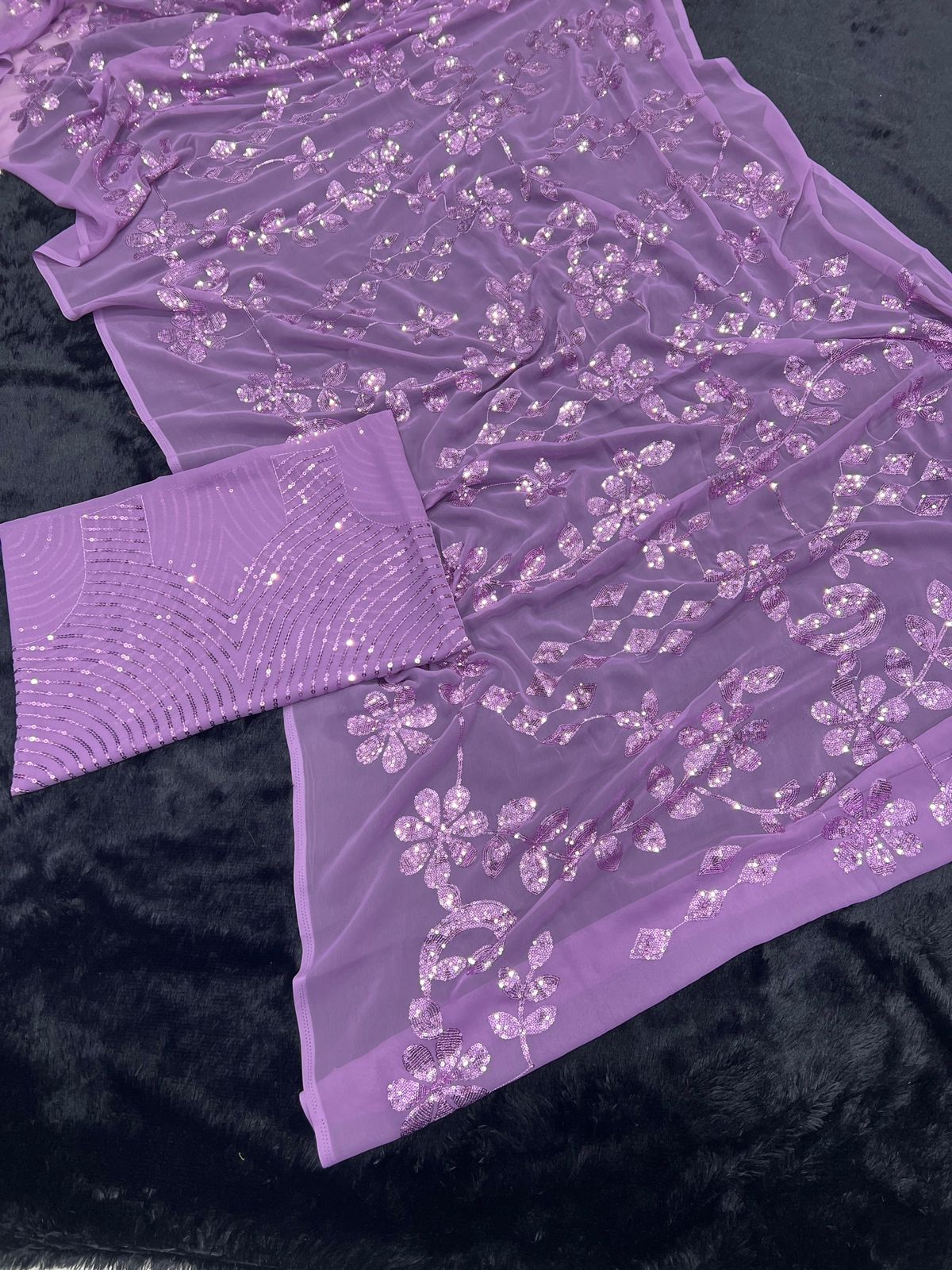 Purple color gorgeous designer saree at affordable rate buy now - Joshindia