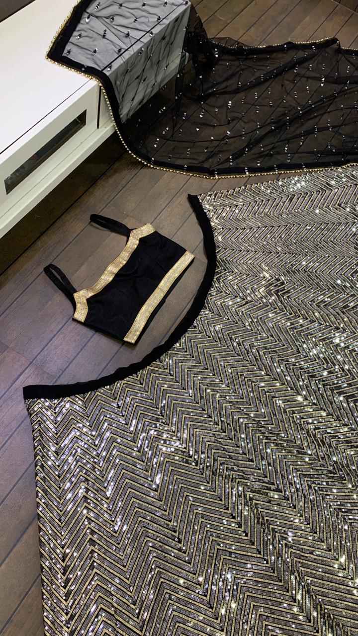 Latest Black Color Designer Lehenga Choli At Affordable Price - Joshindia