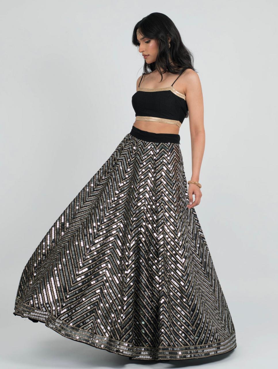 Latest Black Color Designer Lehenga Choli At Affordable Price - Joshindia