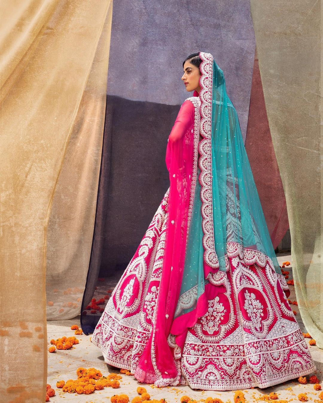 Rose taupe color latest designer lehenga choli for reception and wedding - Joshindia