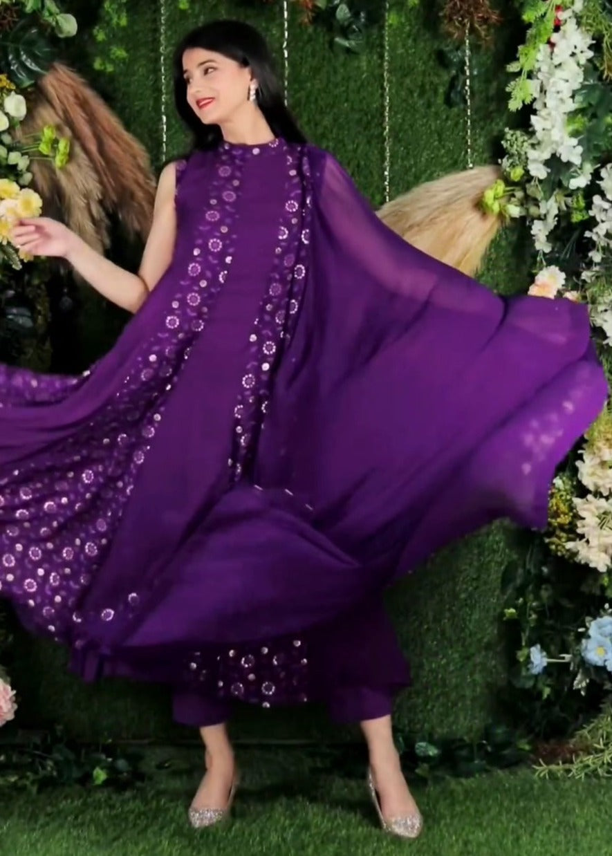 Purple Color Heavy Designer Salwarsuit Buy Online - Joshindia