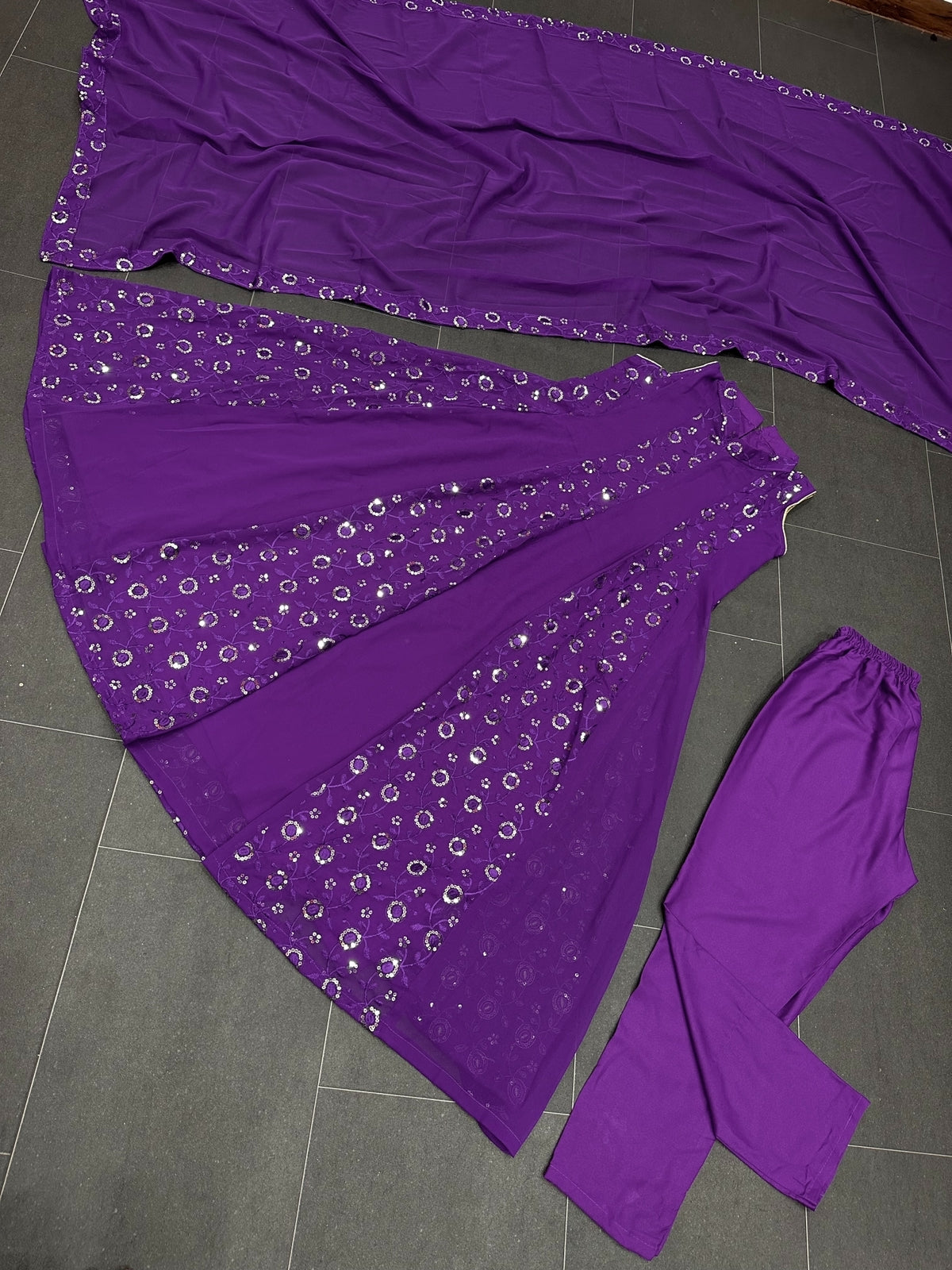 Purple Color Heavy Designer Salwarsuit Buy Online - Joshindia